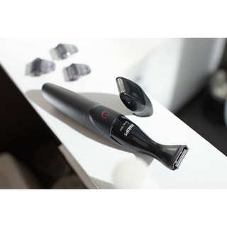 philips mg1100 afeitadora eléctrica en pequeño ligero portátil barbilla styler totalmente lavable 3 niveles de peine de recorte preciso para hombres (8)
