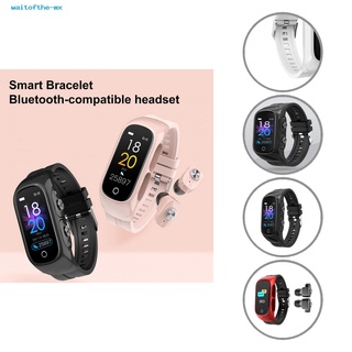 waitofthe Fitness Tracker Sport Bracelet 0.96 Inch Bluetooth-compatible Earphone Smart Wristband Magnetic Charging for Running