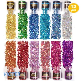 Victer 12 Colors 10g Resin Casting Mold Glitters Sequains Pigment Large Kit Makeup Jewelry Fillings Nail Art Jewelry Making