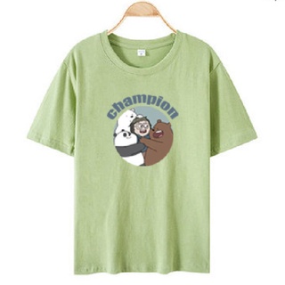 top mujeres dulce manga corta t-shirt de dibujos animados pequeño oso impresión o-cuello t-shirt ligero de las señoras camisetas