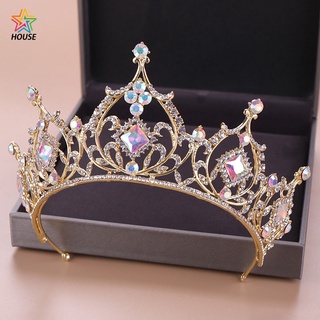 barroco oro cuentas de cristal tiaras diamantes de imitación reina coronas boda accesorios de pelo de lujo diadema diadema diadema