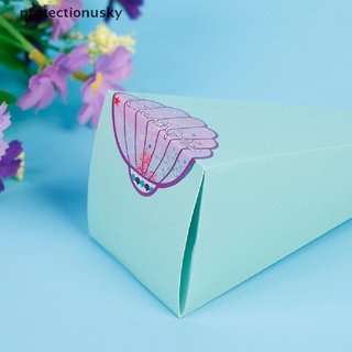 prmx 10pcs sirena cajas de regalo de papel dulce caja de caramelo sirena fiesta de cumpleaños decoración cielo