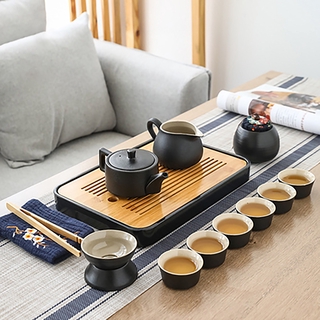 Portátil de viaje juego de té hecho a mano chino/japonés Retro Kung Fu té Set de porcelana tetera y taza de té con bolsa de viaje portátil (4)