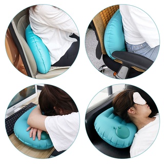 Almohada de viaje, conveniente almohada inflable plegable, almohada para aire libre, almohadilla para la cintura, almohada para dormir con la cara hacia abajo, almohada para dormir, artefacto