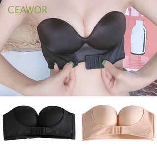 CEAWOR Sexy Invisible Bras Front Closure Seamless Strapless Bra Backless Women Underwear Push Up Lingerie Brassiere/Multicolor