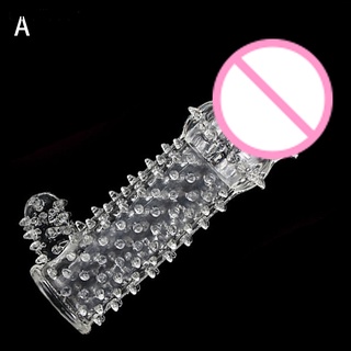 Reutilizable cubierta completa del pene manga anillo Delay elasticidad condones para sexo adulto hombres (8)