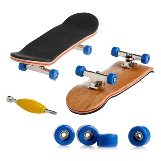 rin 1Set Wooden Deck Fingerboard Skateboard Sport Games Kids Gift Maple Wood Set New (7)