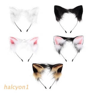 halcy lolita diademas peludo animal gatito orejas headwear kawaii gato pelo aro para halloween cosplay tocado fiesta suministros