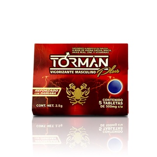 Torman Plus Vigorizante Masculino, paquete con 5 tabletas. (1)