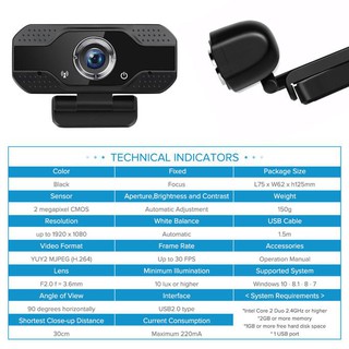 V8 FULL HD 1080P Webcam con micrófono Webcam FULL HD 1080 P