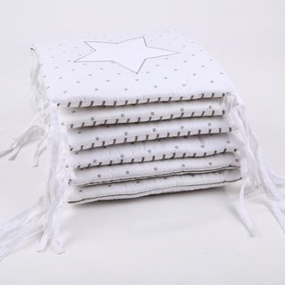 Youa 6 pzs juego De almohadas De cuna para bebé con diseño De estrellas De 6 pzs/almohadillas protectoras para cuna recién nacido decoración De habitación (5)