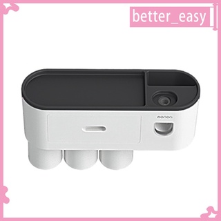 [better_easy] soporte para cepillo de dientes, montado en la pared, dispensador automático de pasta de dientes, soporte para cepillo de dientes para baño