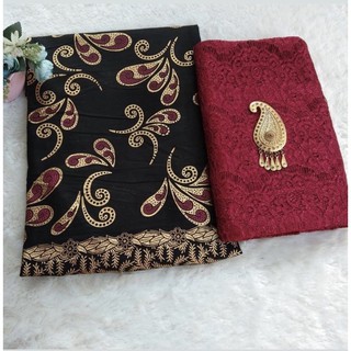 PRADA Tela Kebaya Batik tela Coupe conjunto en relieve Primis algodón fresco negro dulce dama de honor Cukin Kamen