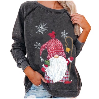 Fsat delivery leiter_fashion - suéter de manga larga para mujer con estampado navideño, con top de lana