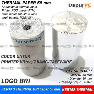 Papel térmico BRI Logo 58x30 mm papel de impresora térmica