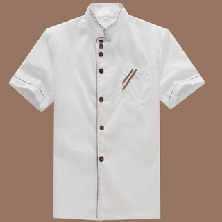 verano otoño chef ropa hotel restaurante chefs ropa de trabajo de manga corta chef chaqueta uniforme