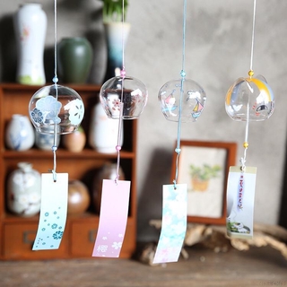 Campanillas de viento Sakura cristal campanas de viento estilo japón pintura a mano campanas de viento hogar jardín oficina decoraciones colgantes Charming (1)