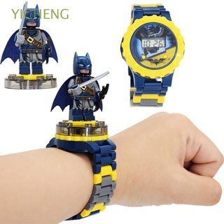 YICHENG colorido Digital reloj de pulsera de moda reloj de bloque de construcción de los vengadores lindo Batman niños portátil juguete de los niños