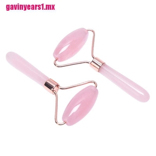 [gvmx] rodillo de cristal de cuarzo rosa masajeador de elevación de arrugas facial cuidado de la piel herramienta de belleza
