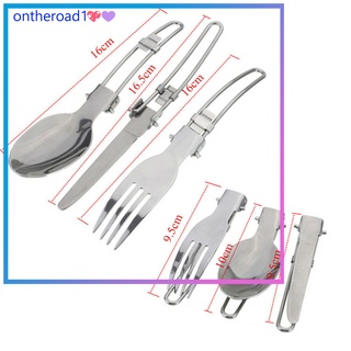 1 Set Camping Cookware Stove Spoon Fork Non-Stick Cooking for Outdoor Hiking Picnic