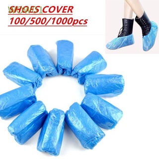 wow01 azul zapatos de limpieza impermeables hogares overshoes desechables cubierta de zapatos de cuidado saludable antideslizante a prueba de polvo cpe plástico bota de seguridad/multicolor