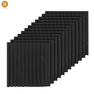 [en stock] 12 paneles acústicos negros, espuma acústica, azulejos acústicos, espuma de estudio, cuñas de sonido, 2,5 x 30 x 30 cm
