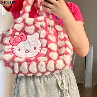 Kawaii Sanrio Handbag Shoulder Bag For Women Autumn Winter Sweet Lolita Girl Casual Plush Messenger Bag