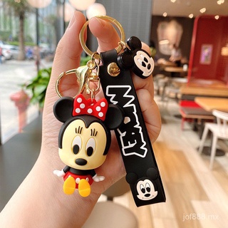 🔥Stock listo🔥Lindo sentado Mickey Minnie muñeca de dibujos animados PVC epoxi llavero cadena anillo anillo bolsa colgante regalo