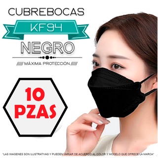 Cubrebocas KF94 3D Con Ajuste Nasal/10 Piezas
