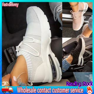 PO_Women Casual Breathable Platform Anti-slip Mesh Running Sneakers Walking Shoes