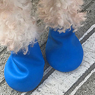 DSP 4 piezas botas de mascotas antideslizantes para mascotas/suministros impermeables para perros/zapatos de lluvia antideslizantes para exteriores (2)