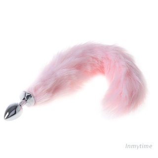 iny nuevo 35cm romance adulto amor producto rosa fox cola butt metal plug anal juguete sexual