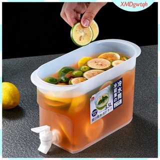 [gwtqh] refrigerador 1 galón de agua jarra de jugo de limón hervidor de agua contenedor de bebidas de leche de frutas dispensador de té libre de fugas de calor transparente