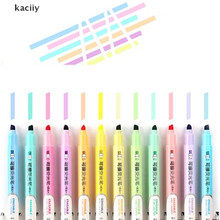 kaciiy 6 colores borrables resaltadores pastel marcadores de doble punta fluorescente pluma papelería mx (4)