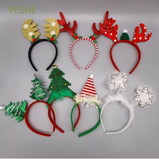YESHE Árbol de Navidad Banda para el cabello Sombreros Diadema de Navidad Horquilla Dibujos animados Cornamenta Decoraciones de navidad Accesorios Navidad