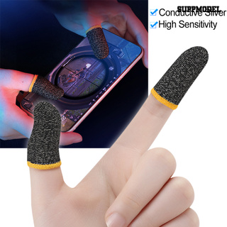 S.d 2Pcs Sweat Proof Carbon Fiber Mobile Game Finger Sleeves Cots Thumb Protector