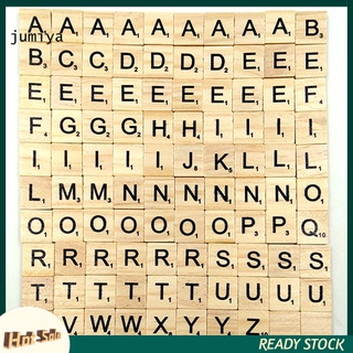 Jy 100 piezas de letras de alfabeto de madera en inglés para manualidades/juguete de madera para niños