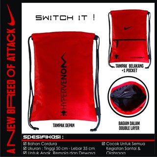 Gymsack mochila bolsa con cordón NIKE HYPERVENOM 2F rojo