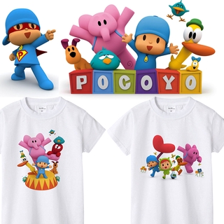 Nuevo verano bebé niños camiseta de dibujos animados Pocoyo impresión divertida camiseta niños camisetas divertidos niños niñas Tops ropa