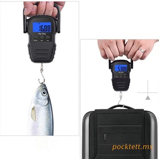pockt escala de pesca digital para colgar con cinta métrica pantalla lcd 110lb/50 kg portátil de equipaje escala