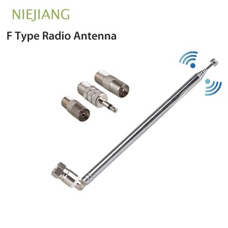 niejiang antena telescópica fm 86-106mhz antena onda 5v 10w con tv/3.5 adaptador radio f tipo 75 ohm