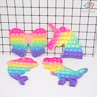 nuevo arco iris pop it redondo fidget niños juguete empuje burbuja alivio del estrés (3)