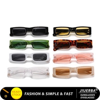 (JIUERBA)COD Montura Gafas de color caramelo Tonos femeninos UV400 Gafas de sol rectangulares pequeñas Sombras para mujeres