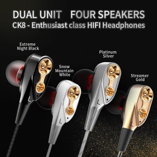 hifi in-ear dual driver auriculares estéreo bass deporte auriculares auriculares accesorios de micrófono