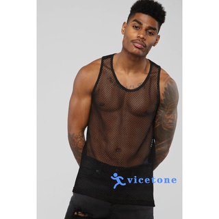 ORT-Men´s Sexy Mesh Perspective Vest Fishing Net Slim Fit Muscle Sleeveless (5)