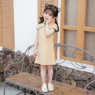 2021 nuevo 1-7y bebé niña vestido Cheongsam vestido hermosa niñas 100% algodón vestido de niño chino Cheongsam Dressress (6)