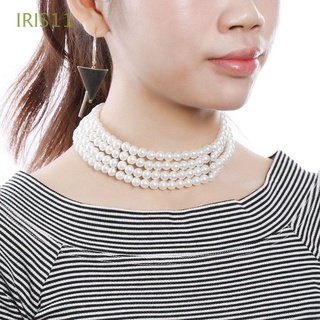 iris11 moda gargantilla mujer multicapa perla charm joyería regalos collar cuentas colgante