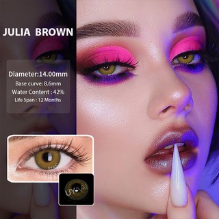 UAYYI - lentes de contacto de color (1 par, 2 unidades), color gris, lentes de contacto de belleza, ojos, lentes de pupilas, color marrón Julia