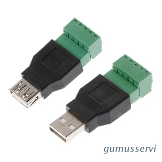 GUMU USB 2.0 Type A Male/Female to 5P Screw w/ Shield Terminal Plug Adapter Connector