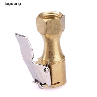 jaguung recto latón neumático inflador válvula vástago conector de aire chuck bloqueo en clip oro mx (2)